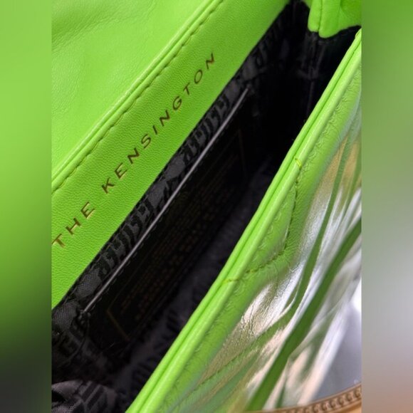 🆕 KURT GEIGER LONDON 🧿 NWOT Leather Mini Kensington Bag, Neon Green - Picture 14 of 15